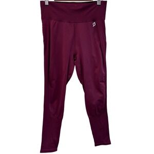 PELOTON Ribbed Waistband Workout Leggings Burgundy XL/XXL
